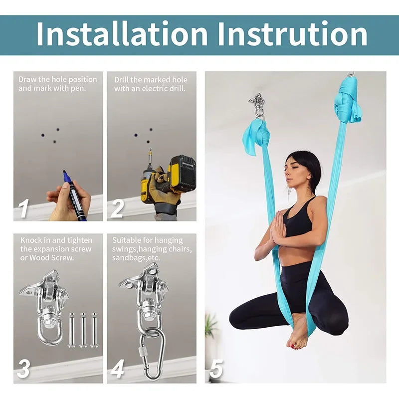 Rotating Ceiling Hook for Swings & Yoga | Flozen
