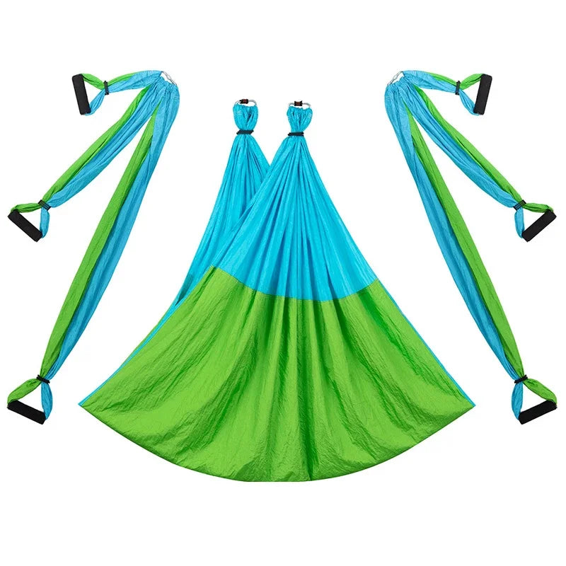 Flozen Anti-Gravity Aerial Yoga Hammock — Parachute Nylon, Indoor/Outdoor, Adjustable Height