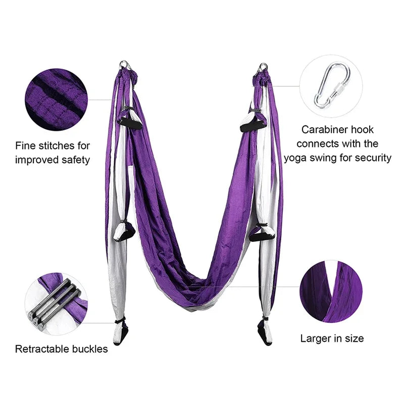 Aerial Yoga Hammock | Anti-Gravity Swing, Adjustable Height - Flozen 